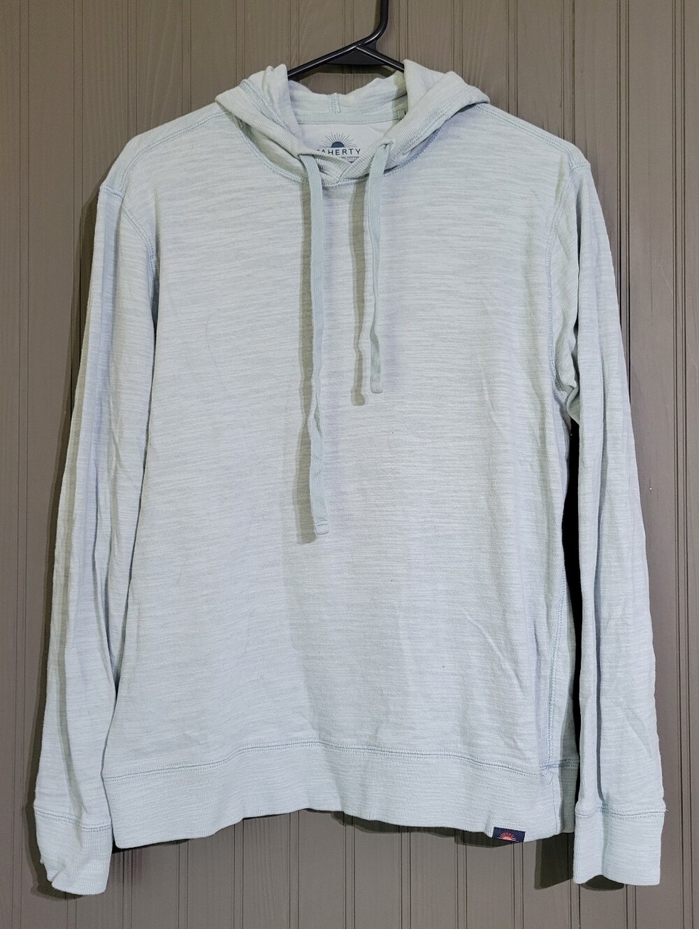 Faherty Sunwashed Slub Hooded Shirt Long Sleeve Lightweight Blue Men's Small